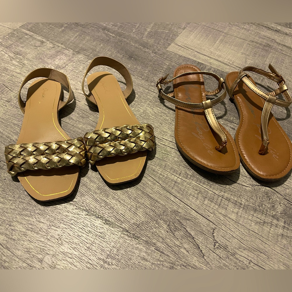Gold sandals size 5